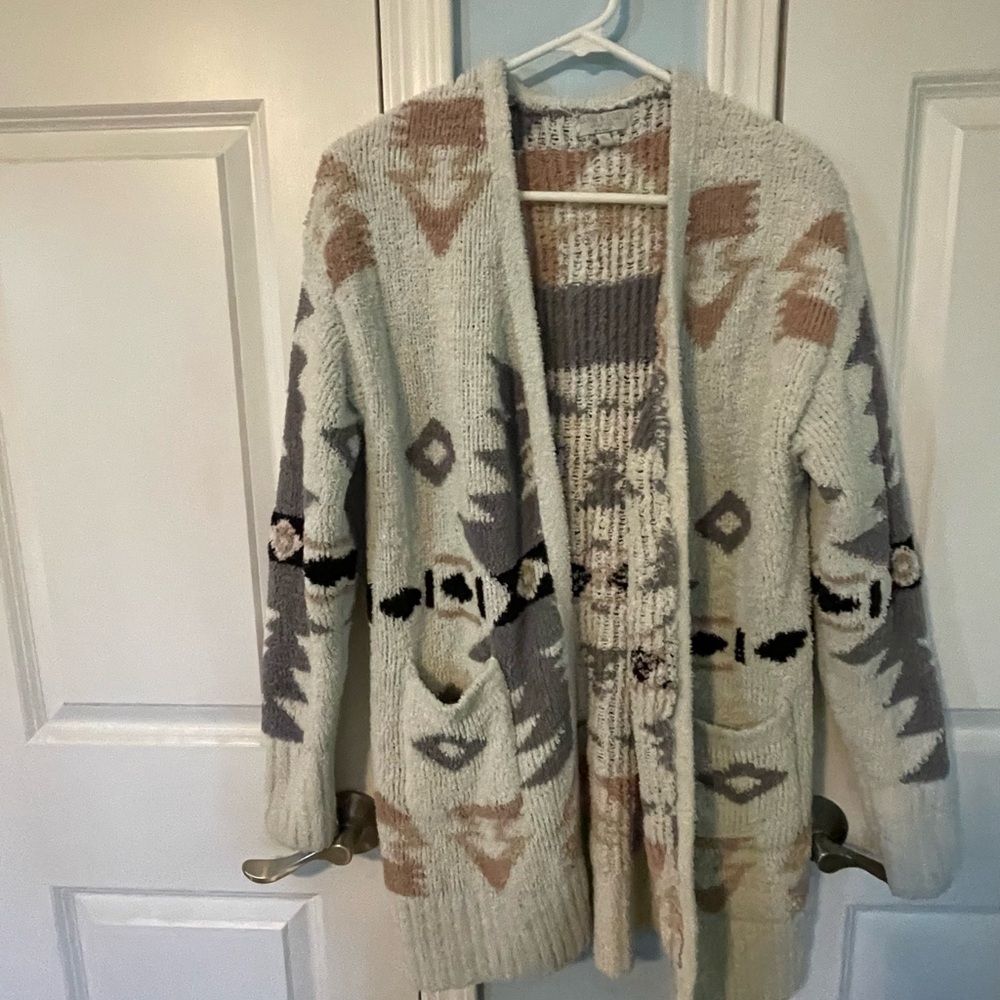 Cozy Patterned Cardigan Sweater